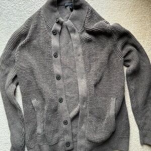 Banana Republic Charcoal Button-Up Cardigan